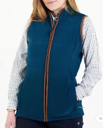 Hazy blue Womens sofia soft fleece bodywarmer Gilet image #3