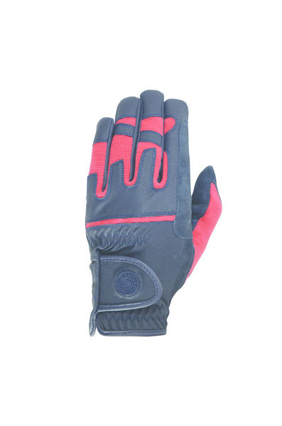 Hy Signature Riding Gloves, Navy/Red, M