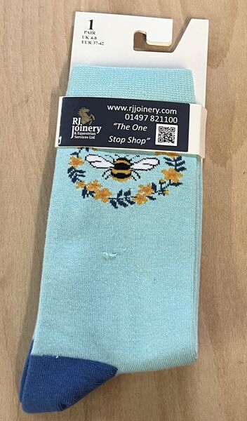 House Of tweed Bamboo Bee 1 Blue Socks image #1