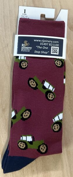 House Of Tweed Bamboo Purple Tractor Big Boy Socks image #1