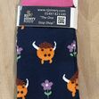 House Of Tweed Bamboo Cute Highland Cow /Navy Socks image #1