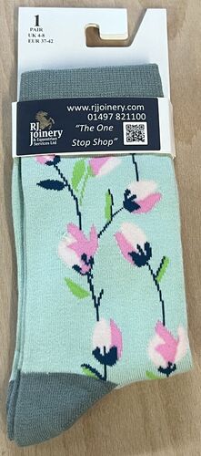 House Of Tweed Bamboo Green Flower Socks