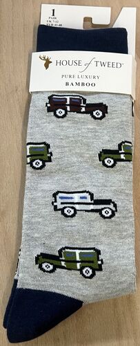 House Of Tweed Bamboo Grey Big Boy Socks