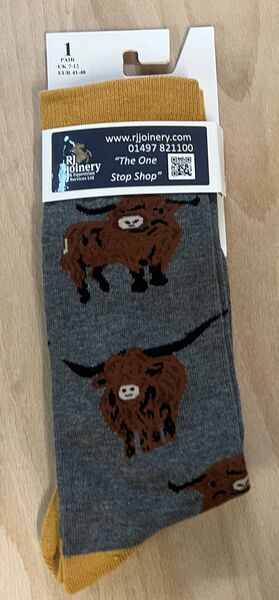 House Of Tweed Bamboo Highland Cow 3 Grey image #1