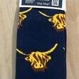 House Of Tweed Bamboo Highland Cow Navy Socks image #1