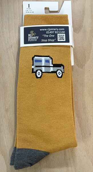 House Of Tweed Bamboo Big Boy Toys Mustard Socks image #1